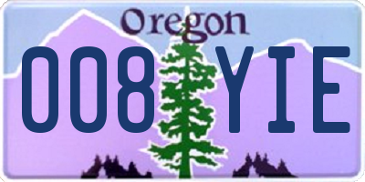 OR license plate 008YIE