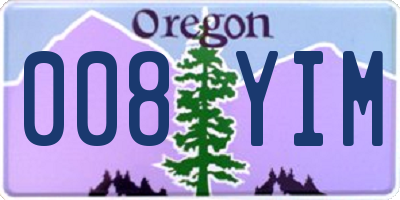 OR license plate 008YIM