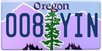 OR license plate 008YIN