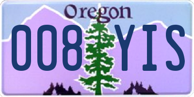 OR license plate 008YIS