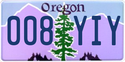 OR license plate 008YIY