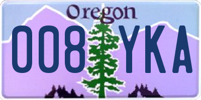 OR license plate 008YKA