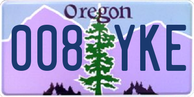 OR license plate 008YKE