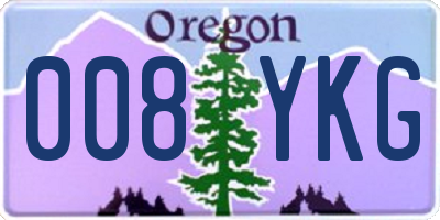 OR license plate 008YKG
