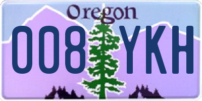 OR license plate 008YKH