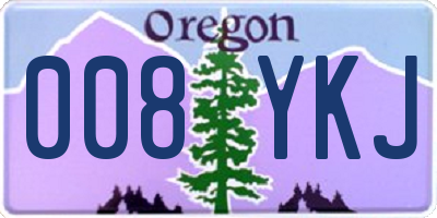 OR license plate 008YKJ