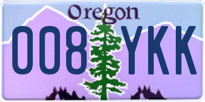 OR license plate 008YKK