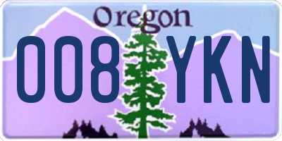 OR license plate 008YKN