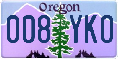OR license plate 008YKO