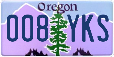 OR license plate 008YKS