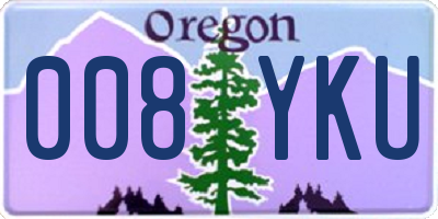 OR license plate 008YKU