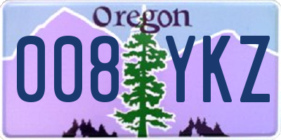 OR license plate 008YKZ