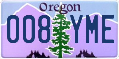 OR license plate 008YME