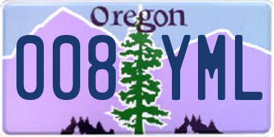 OR license plate 008YML