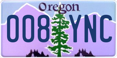 OR license plate 008YNC