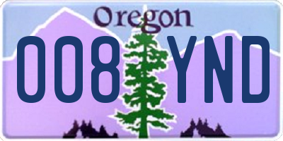 OR license plate 008YND