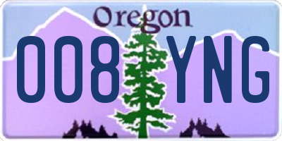 OR license plate 008YNG