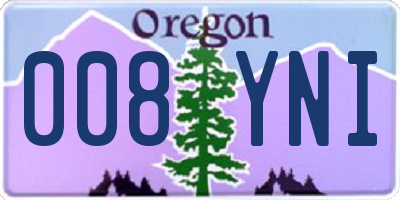 OR license plate 008YNI