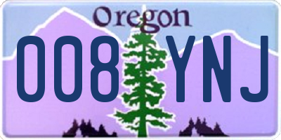 OR license plate 008YNJ