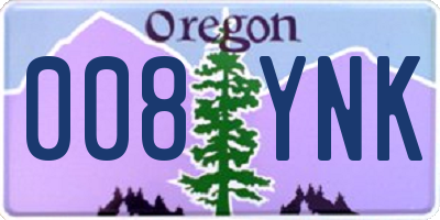OR license plate 008YNK