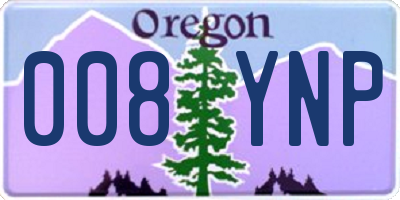 OR license plate 008YNP