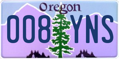 OR license plate 008YNS