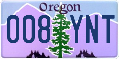 OR license plate 008YNT