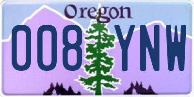 OR license plate 008YNW