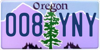 OR license plate 008YNY