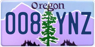 OR license plate 008YNZ
