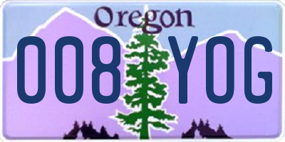 OR license plate 008YOG
