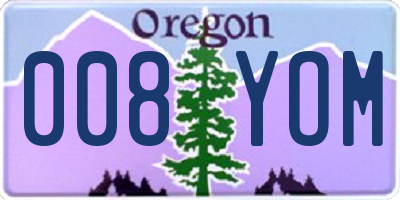 OR license plate 008YOM