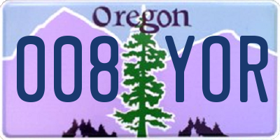 OR license plate 008YOR