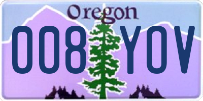 OR license plate 008YOV