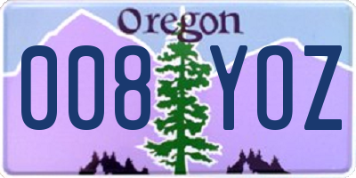 OR license plate 008YOZ