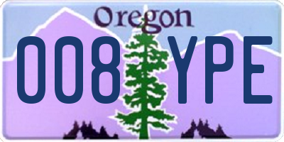OR license plate 008YPE