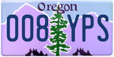 OR license plate 008YPS