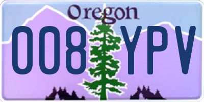 OR license plate 008YPV