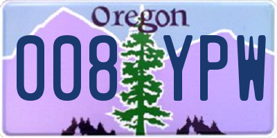 OR license plate 008YPW