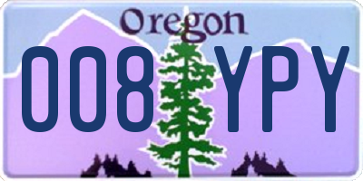 OR license plate 008YPY