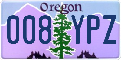 OR license plate 008YPZ