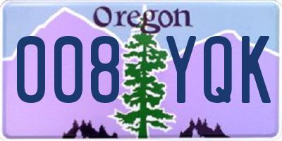 OR license plate 008YQK