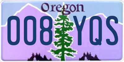 OR license plate 008YQS