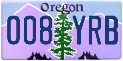 OR license plate 008YRB