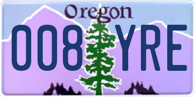 OR license plate 008YRE