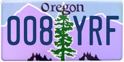 OR license plate 008YRF