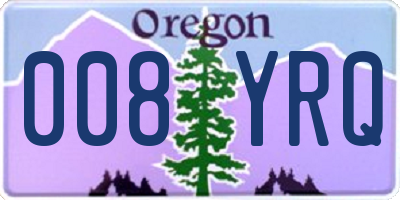OR license plate 008YRQ