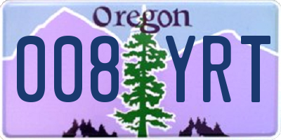 OR license plate 008YRT