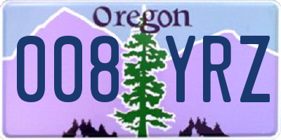 OR license plate 008YRZ
