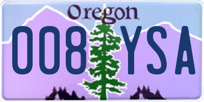 OR license plate 008YSA